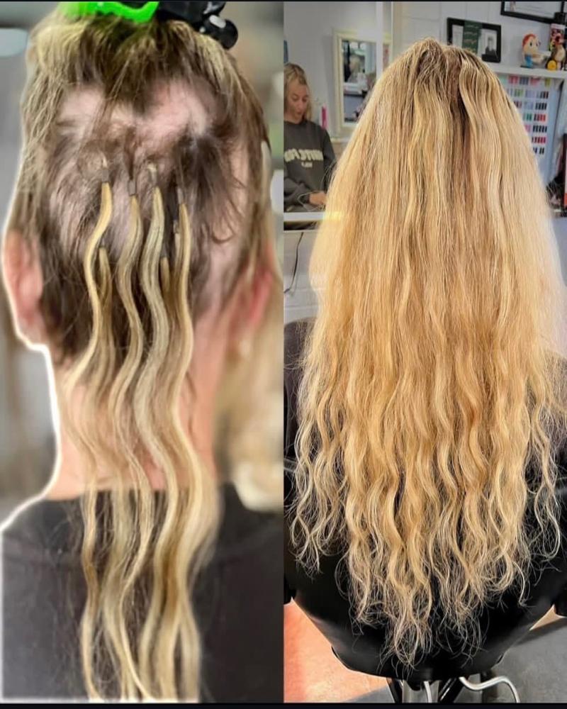 I-Tip hair extension installation seamless blend natural hair St Pete